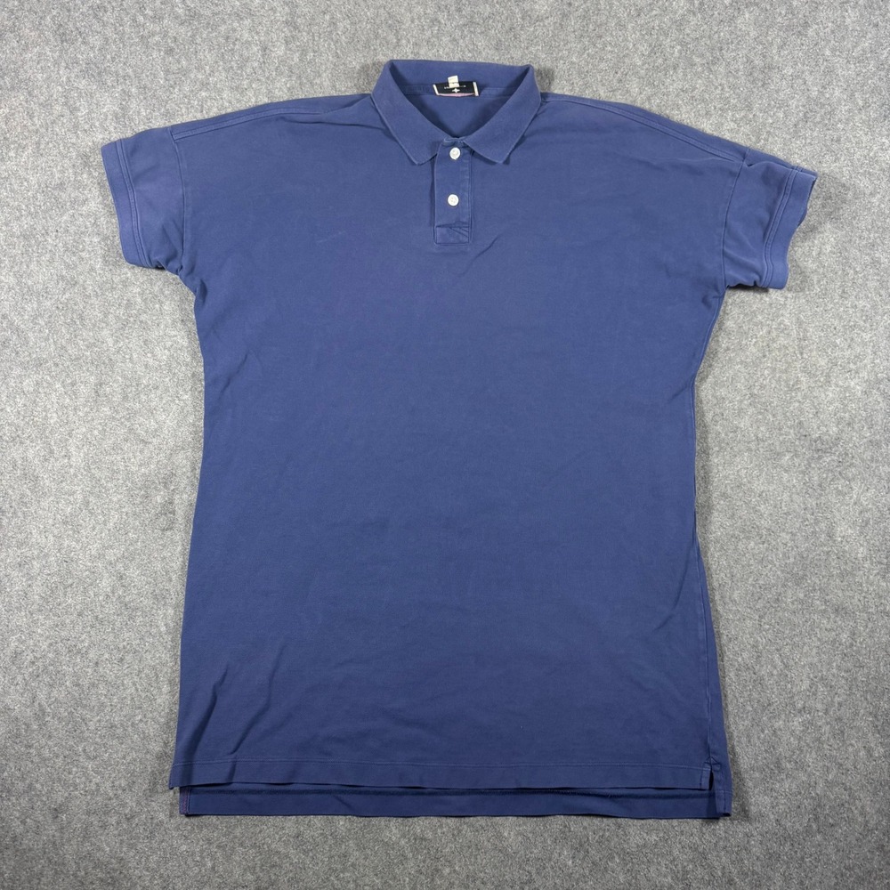 Tuckernuck Polo Dress Womens Medium Blue Short Sleeve Pique Cotton Relaxed Fit
